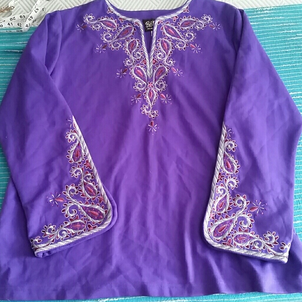 Vintage Bob Mackie Bright Purple Tunic! XL
