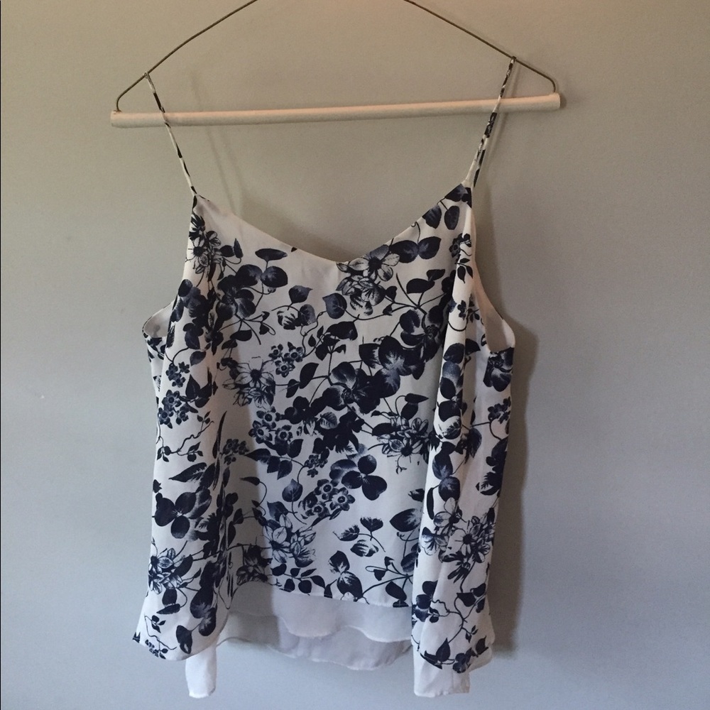 Silky flower print tank