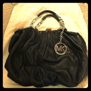 Michael Kors leather black and sliver purse