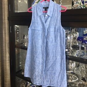 Blue linen tank top