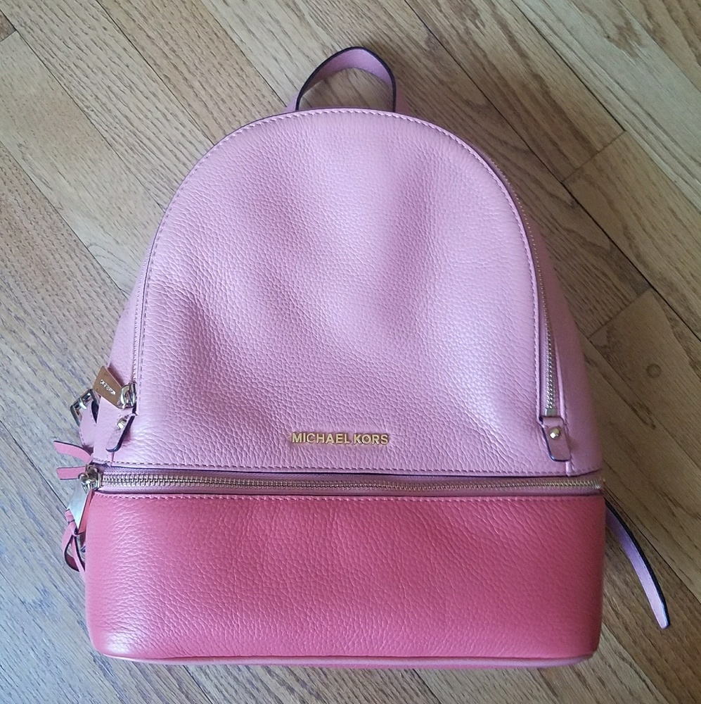 NWT Michael Kors Coral Leather Backpack