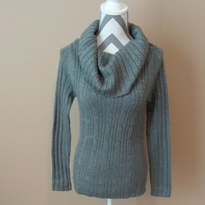 Cato gray shimmery cowl neck sweater.