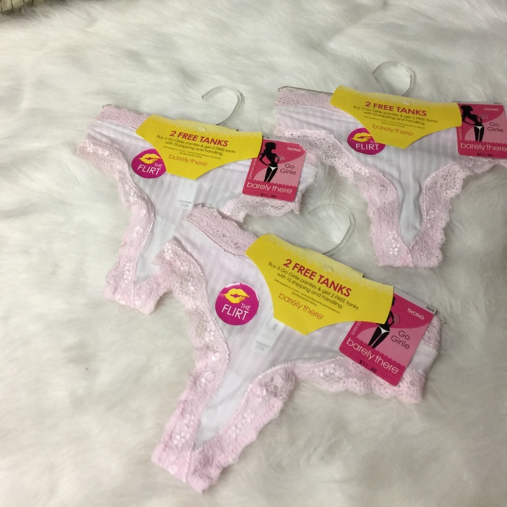 Barely there go girly thongs size medium pink NEW!