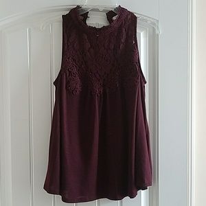 Purple lace flowy top