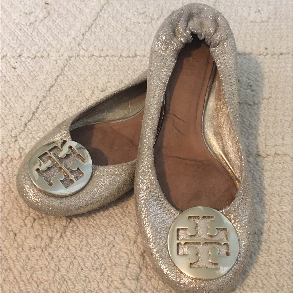 Authentic Gold Tory Burch Flats