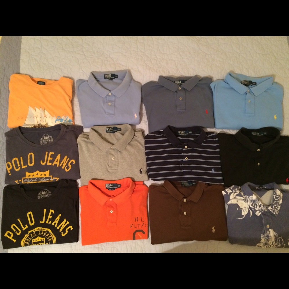 11 Polo Ralph Lauren Shirts
1 Tommy Hilfiger Shirt