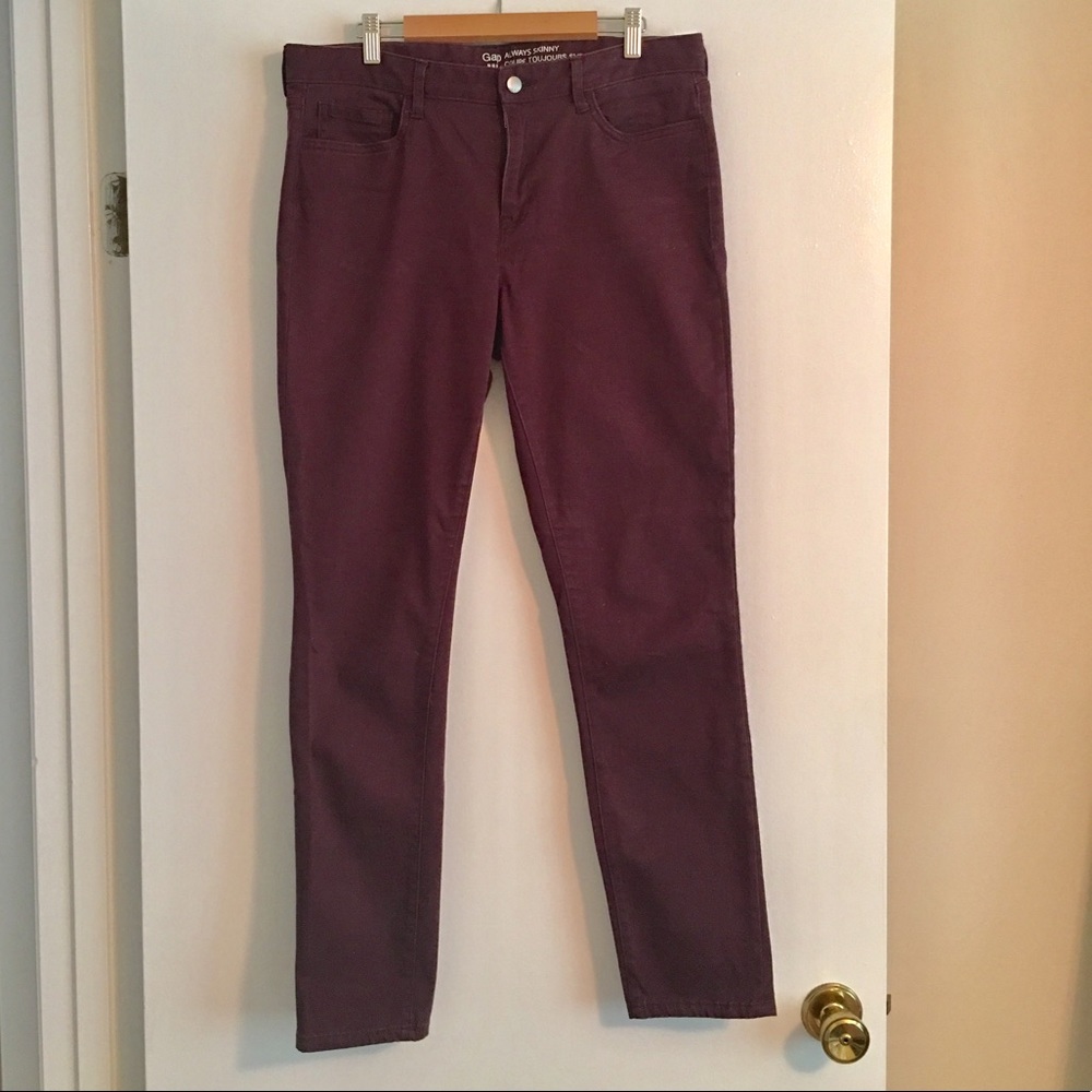 Gap Burgundy Always Skinny Jeans