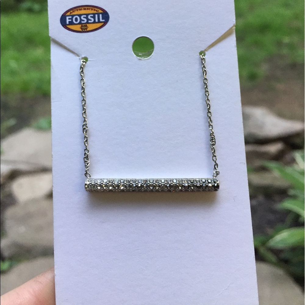 NWT Ombré silver to black fossil necklace