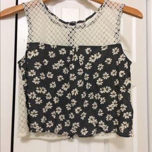 Flowery Tank Top/ Short waisted