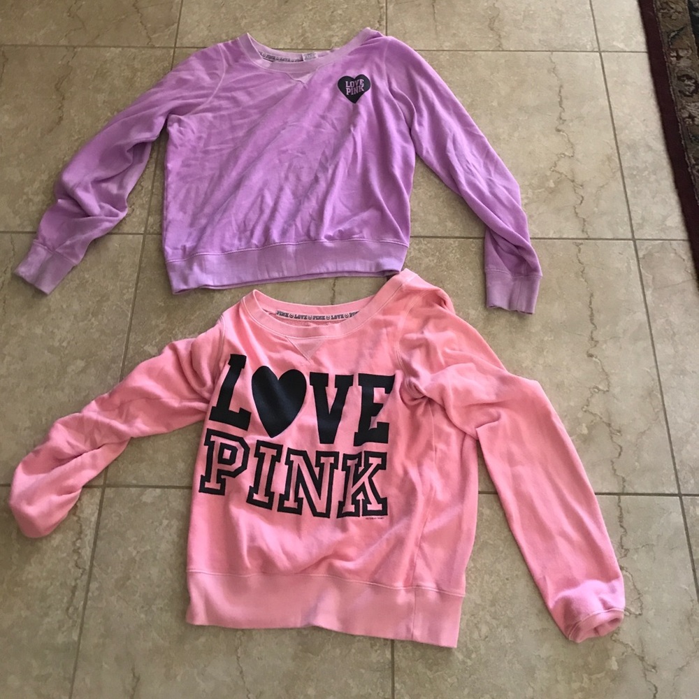 Pink crew necks