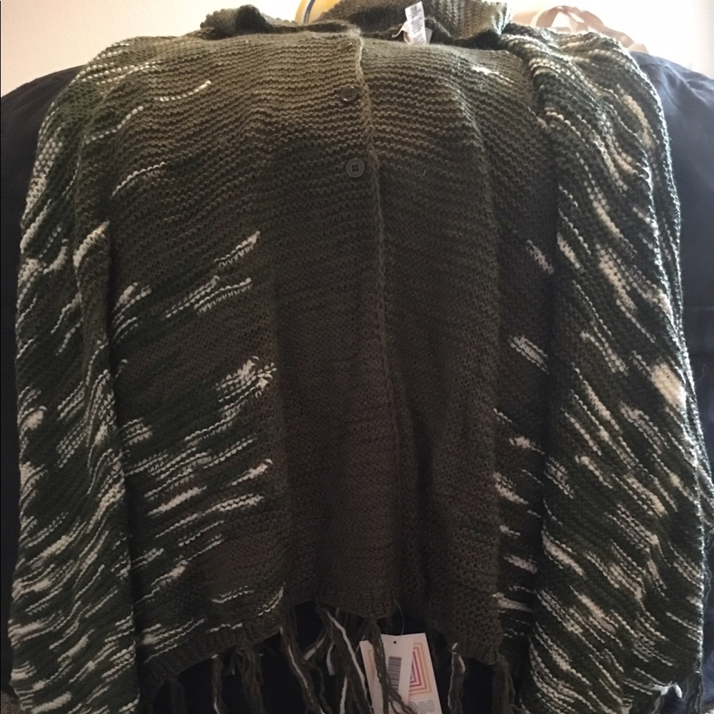 Green and white Lularoe Mimi OS