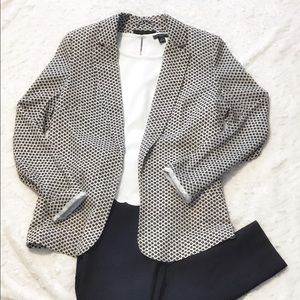 H&M unstructured diamond patterned bf blazer