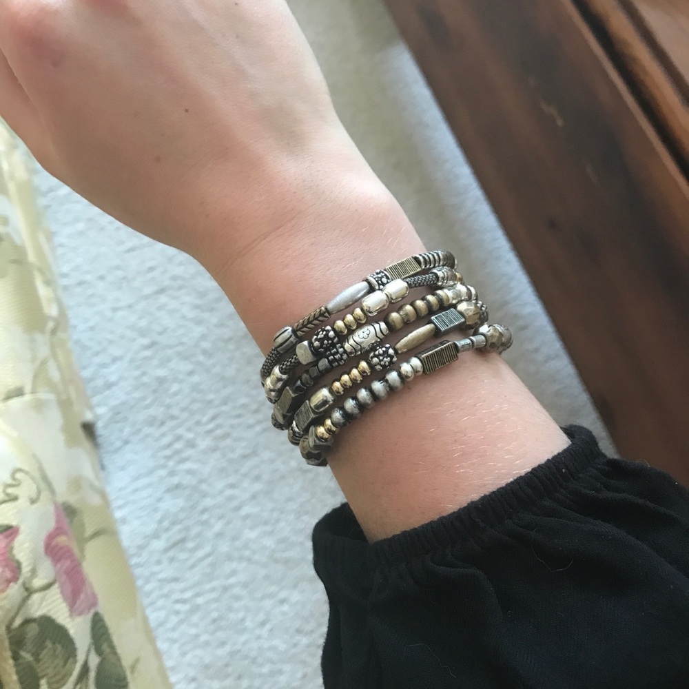 Set of 5 Silver/Gold/Brass Bracelets