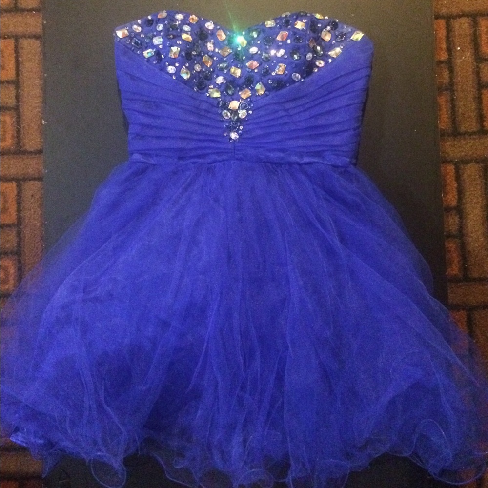 Blue sequin homecoming dress