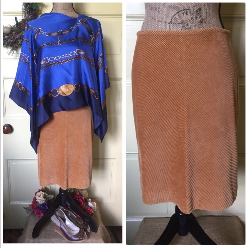 Gold soft corduroy St.John'sBay skirt 6