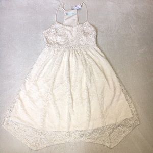 White Lace Halter Summer Dress
