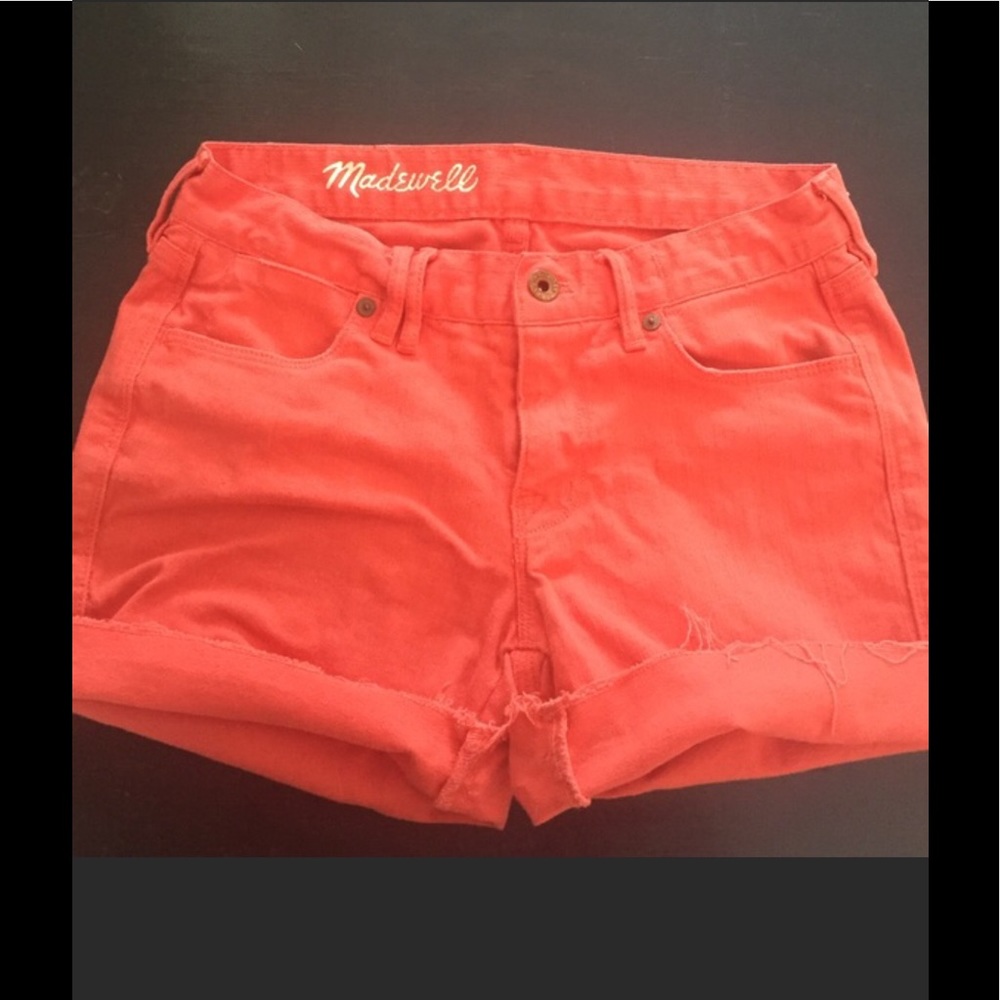 madewell coral shorts