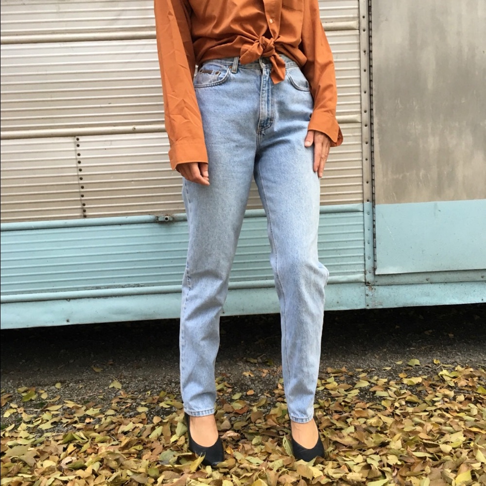 VINTAGE CALVIN KLEIN MOM JEANS W 10 Stone Wash 30