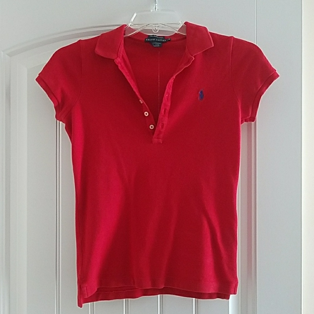 Final price dropRalph Lauren red skinny Polo shirt