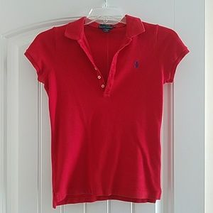 Final price dropRalph Lauren red skinny Polo shirt