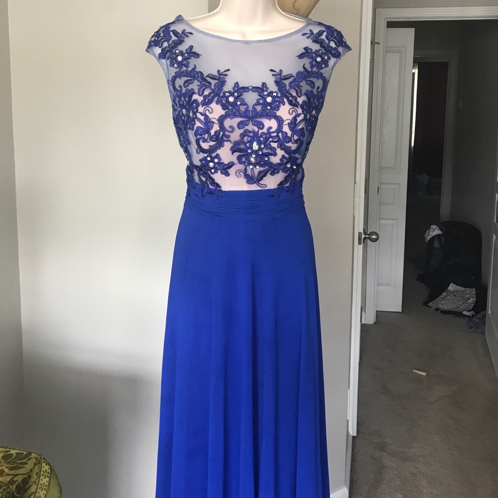 Royal blue jewel gown