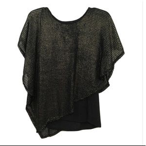 Time Line Gold/ Black Evening Blouse