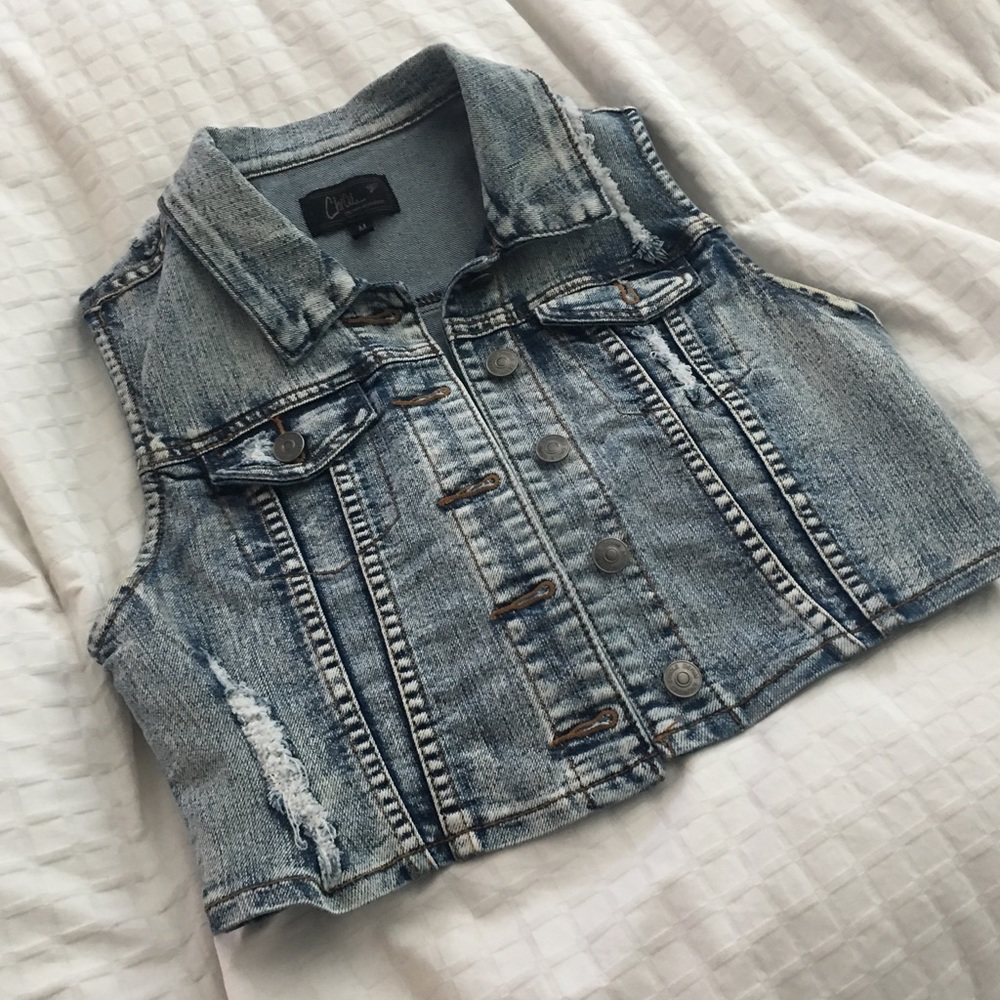 Denim Crop Vest