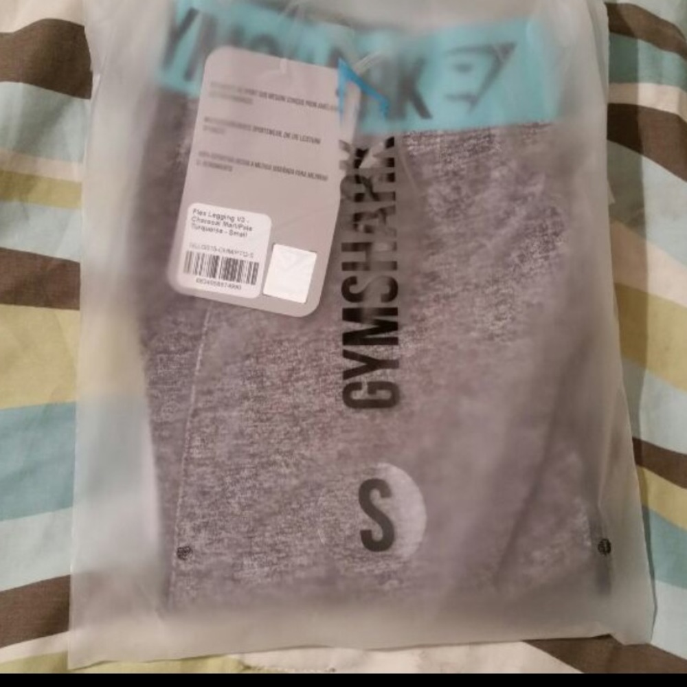 Gym Shark Flex Legging V3 Grey/Teal Like New