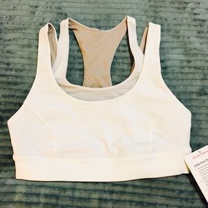 NWT Lululemon Glide & Stride Bra, White, Size 4.