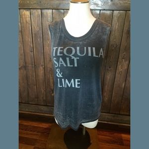 Chaser Tequila Salt Lime Burn Out muscle tank