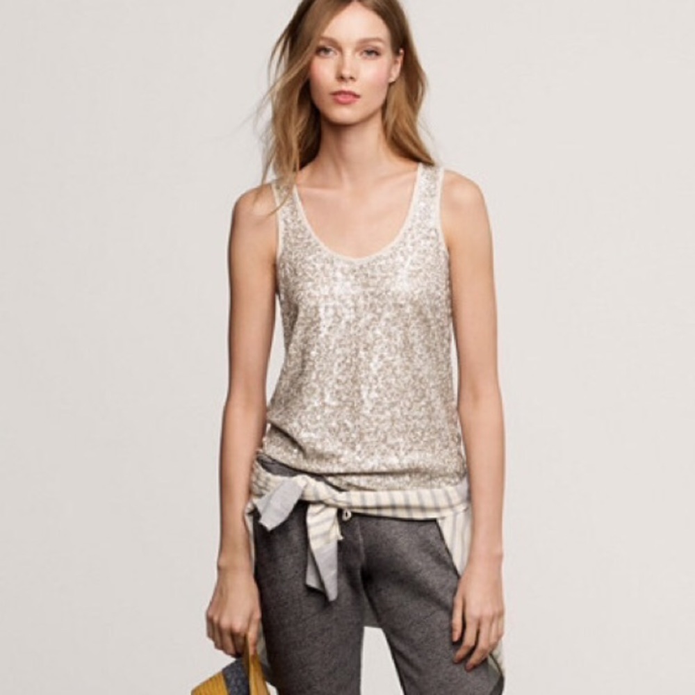 SOLD. j.crew factory | cotton sequin tank.