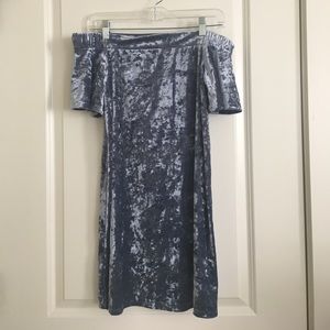 Blue strapless suede dress from Forever 21