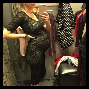 Isabella Oliver Black Lace Maternity Dress