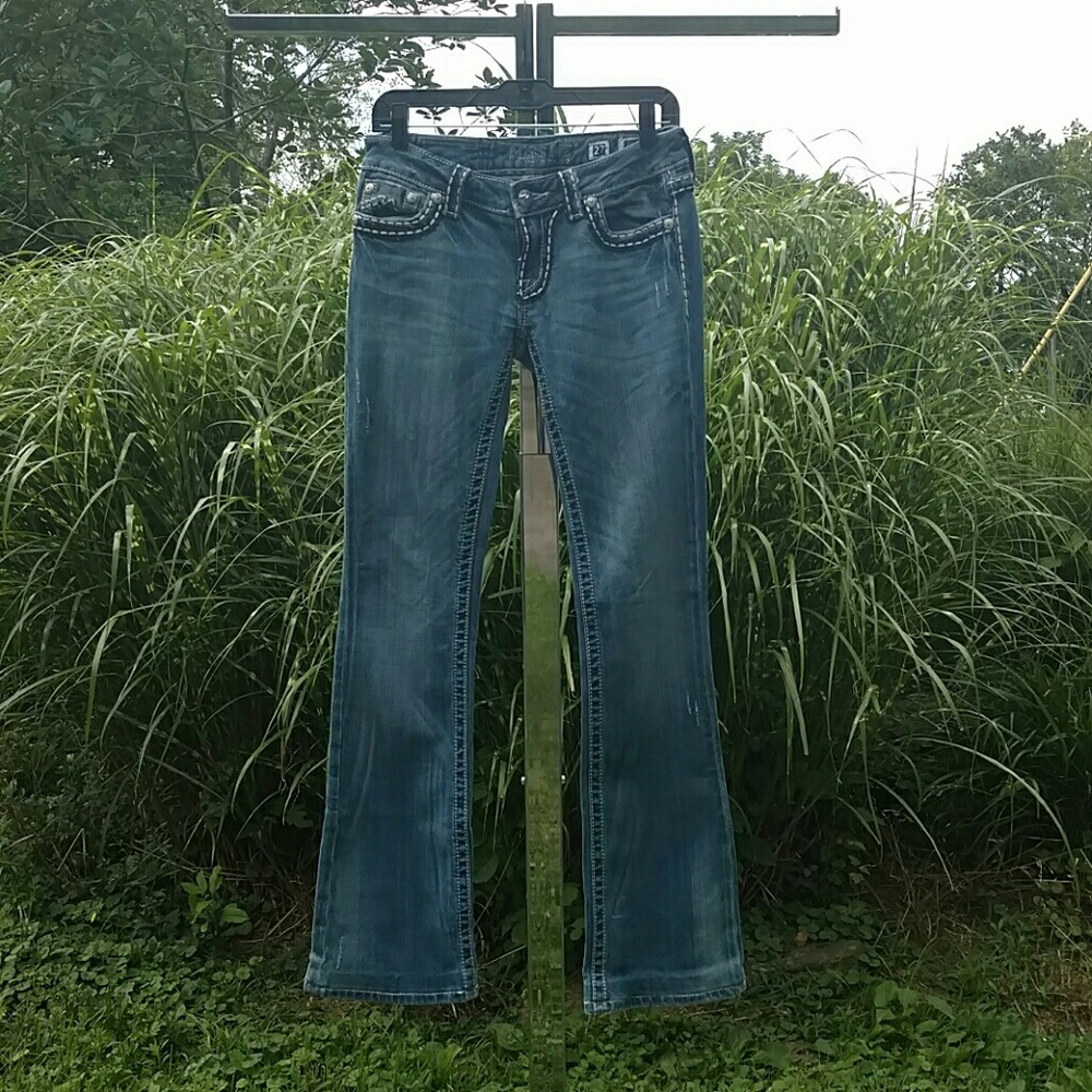 **Sold**Miss Me Irene Boot Blue Jeans Size 27 EUC