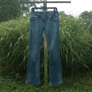 **Sold**Miss Me Irene Boot Blue Jeans Size 27 EUC
