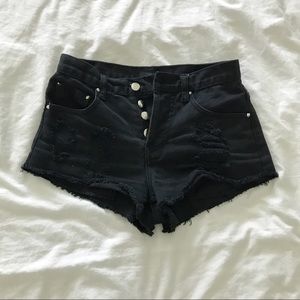 F21 Distressed Denim Shorts