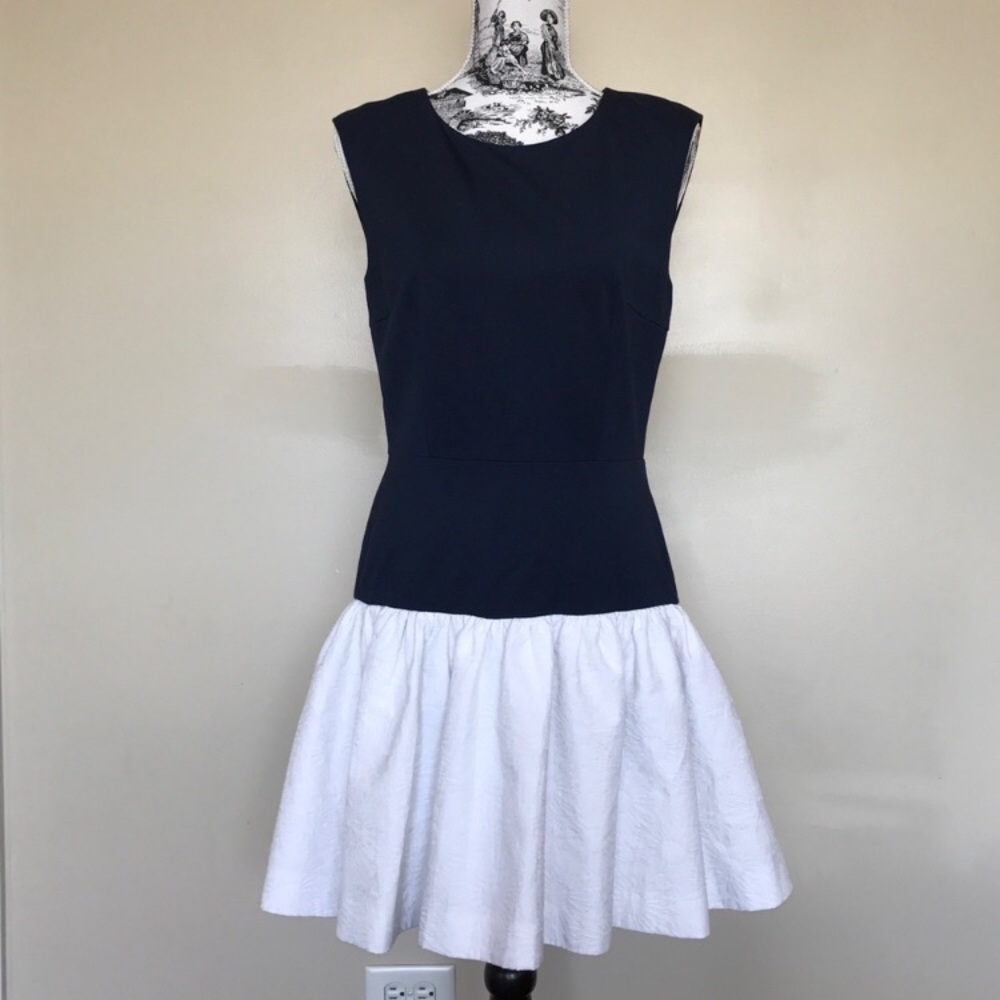 ERIN "Hepburn Navy & White Ivory Dress NWOT 👗💗