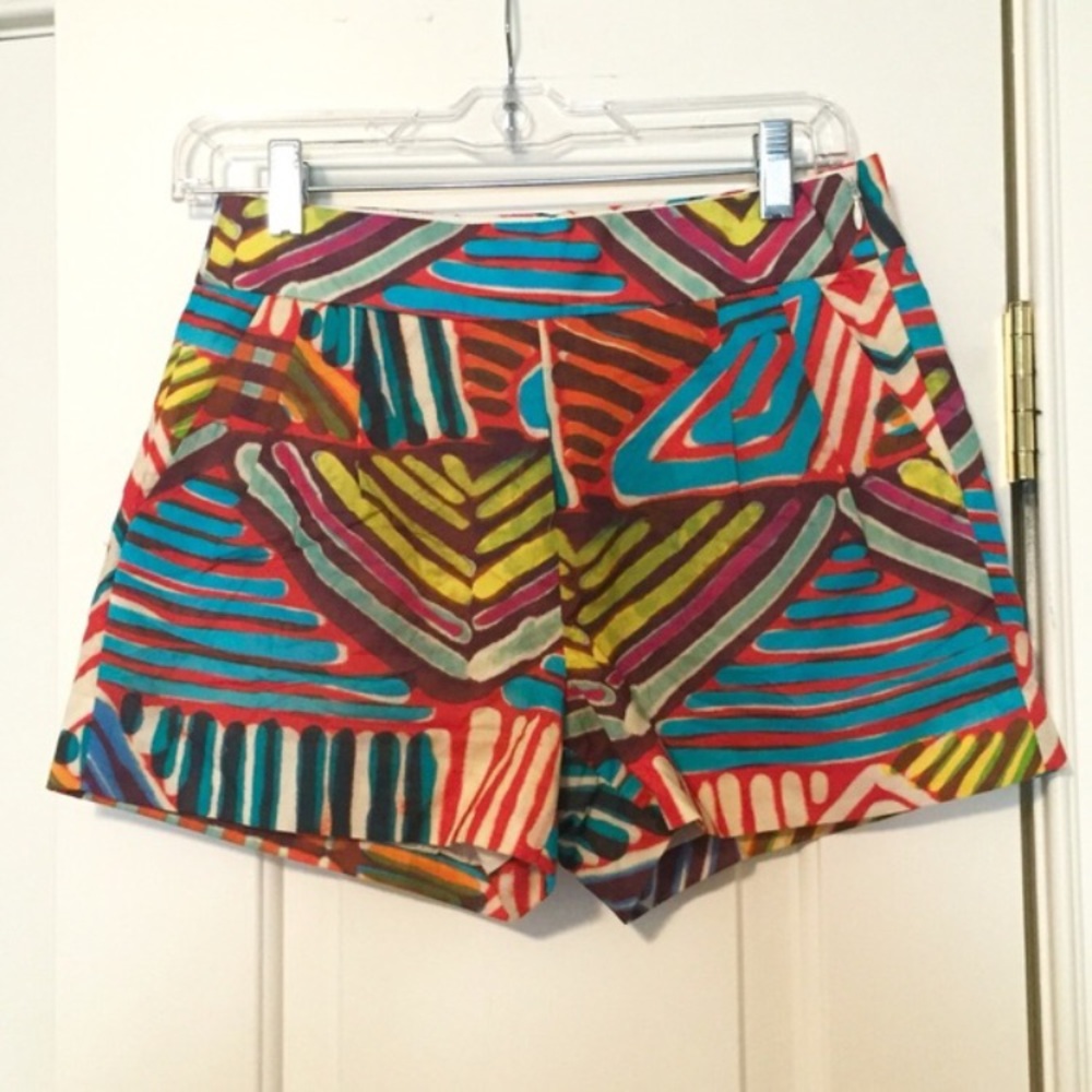 JCrew brushstroke ikat shorts multi-color