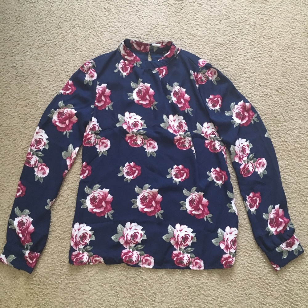 Forever 21 Long Sleeve Floral Blouse