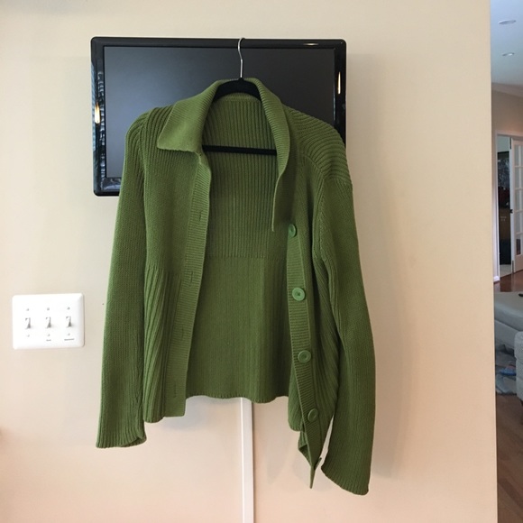 Ann Taylor Green Button Down Sweater - Picture 1 of 2
