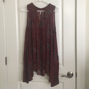 Burgundy floral top from Free People