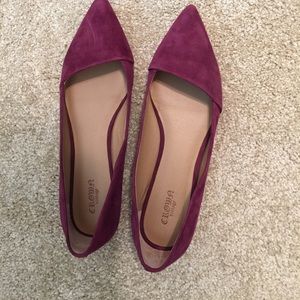 Burgundy flats