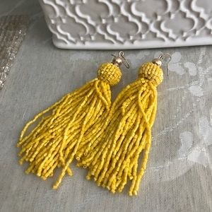 Yellow tassel earrings