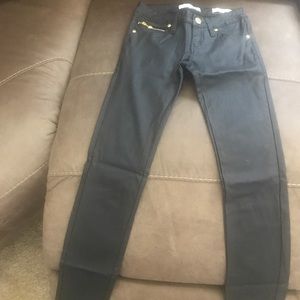 Guess leather look skinny coated jeans