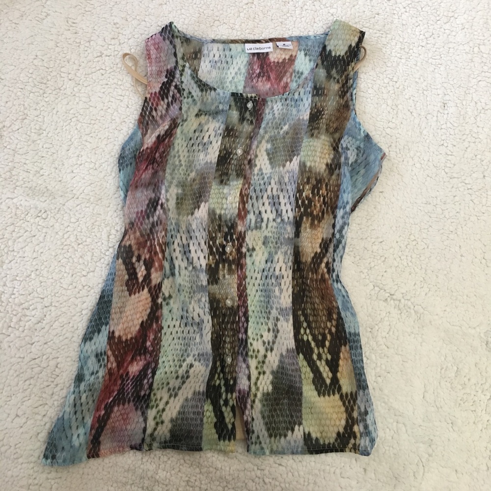 Button Down Tank Top with Layering Tank