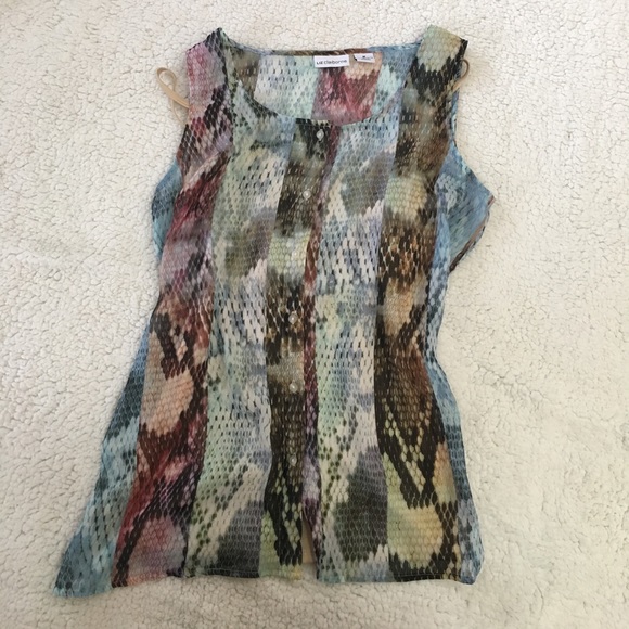 Button Down Tank Top with Layering Tank - Picture 1 of 4