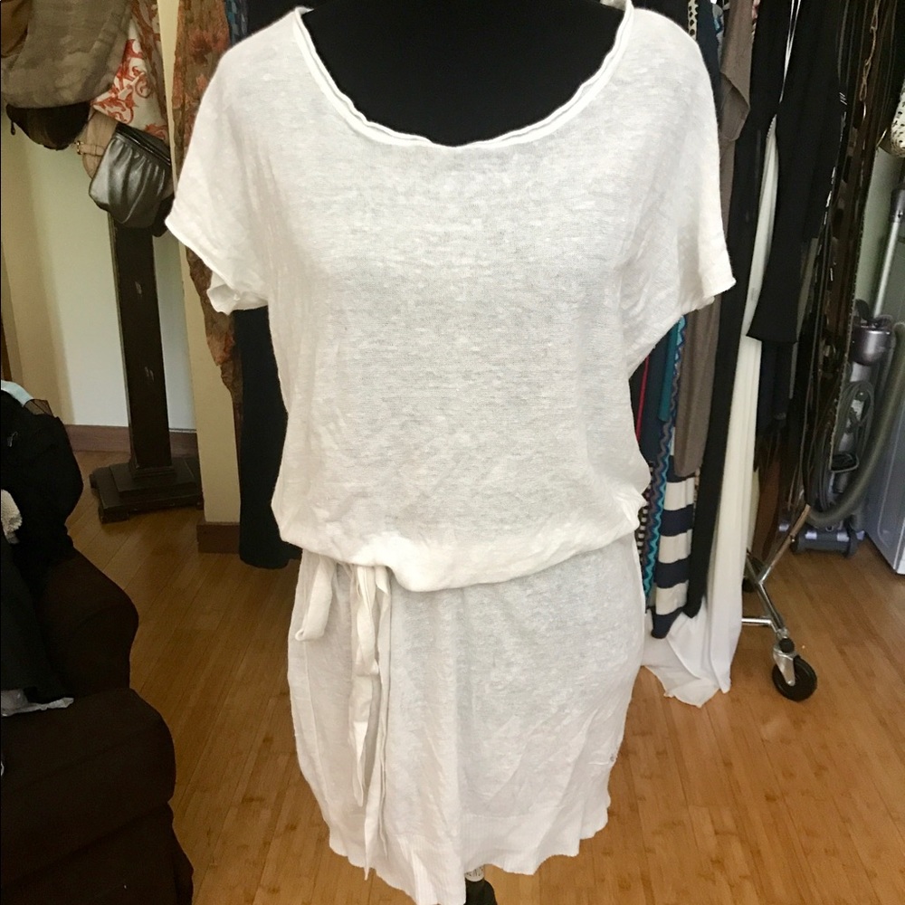 Brochu Walker tie waist linen dress