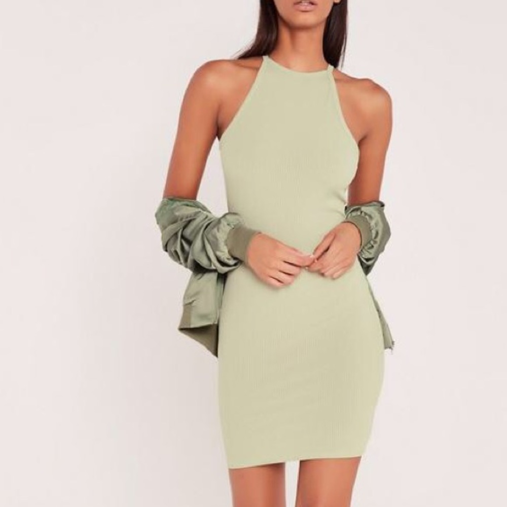 Carli Bybel green fitted dress