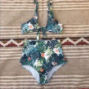 NWOT never worn tropical high waisted bikini!