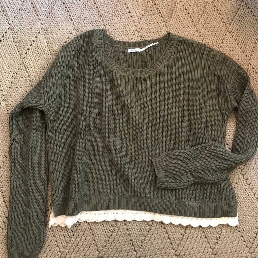 Urban Outfitters olive green knit sweater